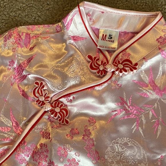 Little girls pink Asian PJ set - Picture 6 of 7